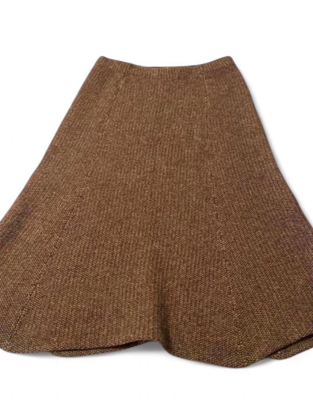 Ralph Lauren Brown Tweed A-Line Midi Skirt - Picture 2 of 5